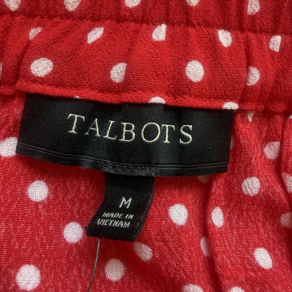 Talbots NWT Tiered Button Front Polka Dot Midi Skirt Red White M Cottagecore - Picture 7 of 9